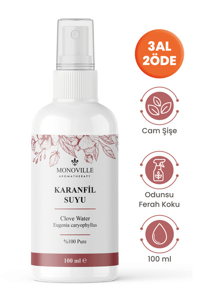 Monoville Karanfil Suyu 100 ml Cam Şişe Sprey ( Clove Water )