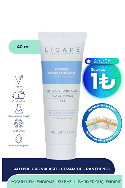 Licape Yoğun Nemlendirici Aydınlatıcı 4D Hyaluronik Asit Su Bazlı Moisturizer...
