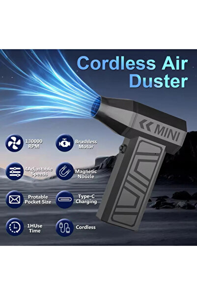 4000mAh Violent Jet fan Turbo Fan 2025 New Electric Air Duster Portable Cleaning Blower Tool Car Blo
