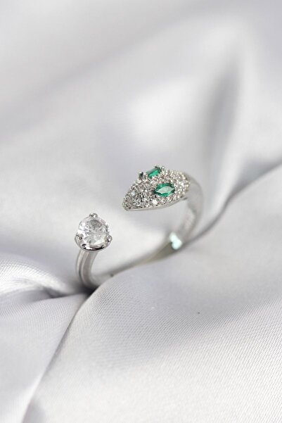 Skygo Snake Model Zircon Stone Silver Color Women's Ring - Tj-Byk4079