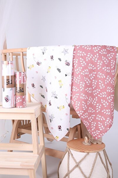 Babyhola 2'li 80x80cm 85x90cm Müslin Örtü Seti Kutulu Organik Hediyelik Emzir...