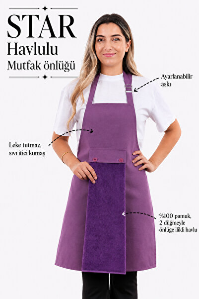sevilya Star 2li Set ayar askılı mutfak önlüğü