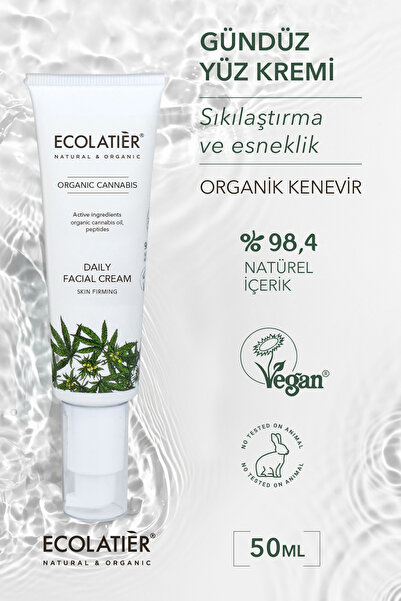 ECOLATIER Nemlendirici Yüz Bakım Kremi 50 ml Organik Kenevir Yağlı Sıkılaştır...
