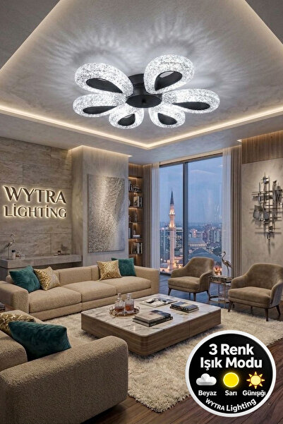 Wytra Lighting Damla Model 6"lı Siyah 3 Renk Modu Ledli Modern Tavana sıfır S...