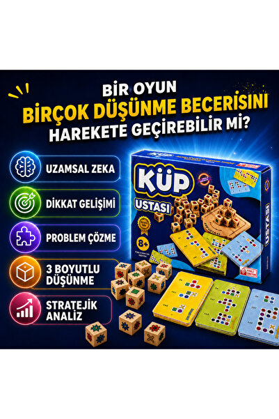 Küp Ustası Küp Ustası Ahşap Görsel Zeka - Strateji Oyunu|3 Boyutlu Düşünme & ...