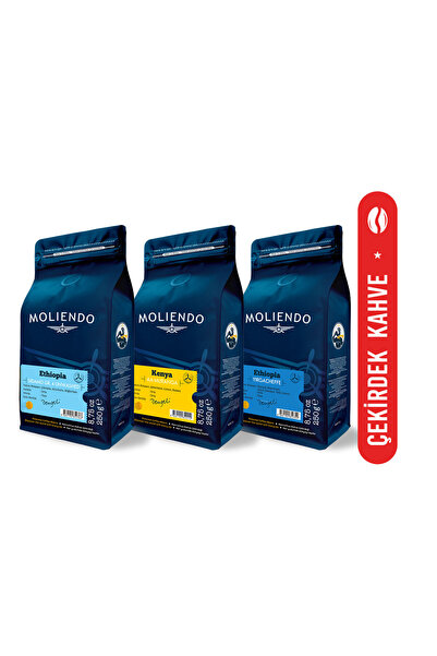 Moliendo Finest Coffee مجموعة القهوة الأفريقية المميزة (قهوة حامضة) 3*250 جرام