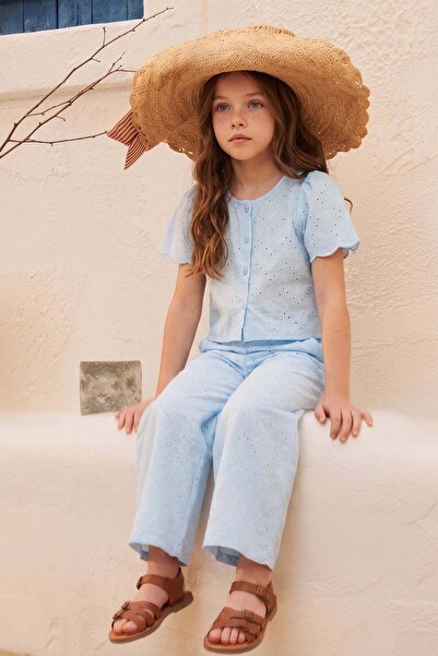 Fulla Moda Embroidery Detailed, Elastic Waist, 2-Piece Set for Girls