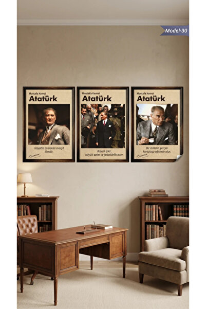 Akıllı Kağıt Statik Tutunma Özellikli Tablo - Poster Atatürk (Model- 30)