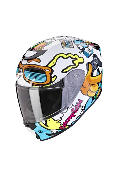 Scorpion EXO-JNR Air FUN Kapalı Çocuk Motosiklet Kaskı Beyaz Mavi