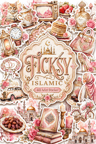 Ficksy Islamic Sticker Set - 40 Sticker Stickers - Muslim - Ramadan - Ramadan...