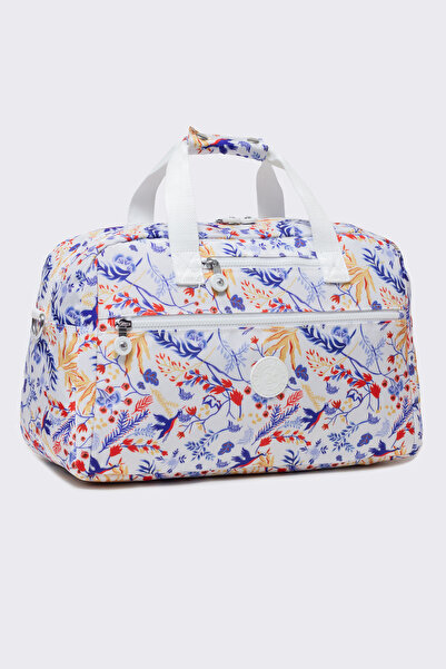 MUCCO Bhpc 6011 White Floral Large Volume Unisex Hand and Shoulder Travel Spo...