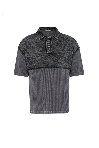 S13 Store Washable oversize polo collar t-shirt
