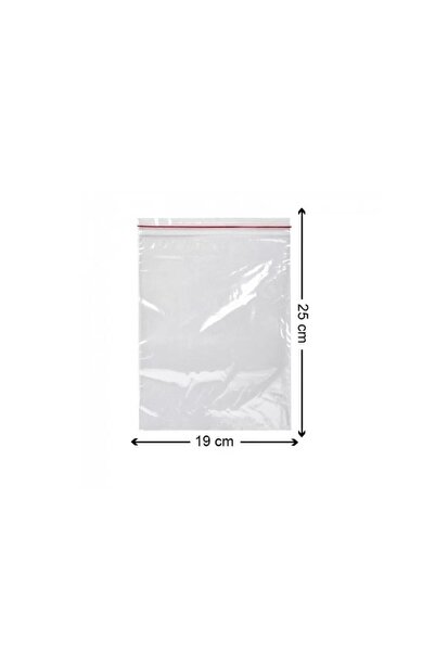 Merpak Ambalaj Kilitli Torba 19x25 Cm 100'lü Kilitli Buzdolabı Poşeti Şeffaf Kilitli Poşet Kilitli Saklama Poşeti