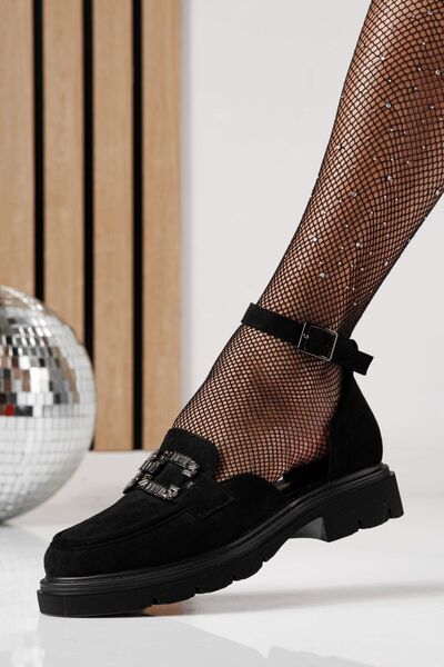 Zaira Pantofi casual dama negri din piele ecologica intoarsa Saima #24275 - 40