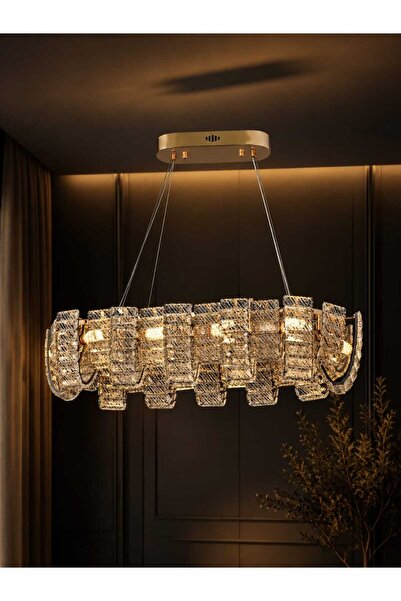 Mihran kristal Yemek Masası Gold Kristal Avize