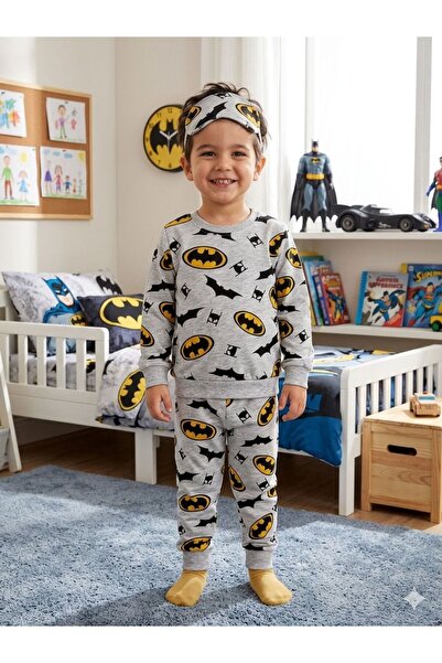 ALİŞ KİDS Set de pijamale sezoniere pentru băieți, din bumbac, gri, cu model ...
