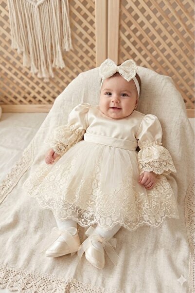 PARK BEBE kız bebek 0/3-3/6 AY ORKİDE MEVLÜTLÜK SET dantel detaylı