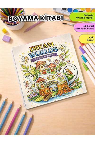 metafortoys Dream Wolrds Boyama Kitabı Cozy Book – 21x20 cm