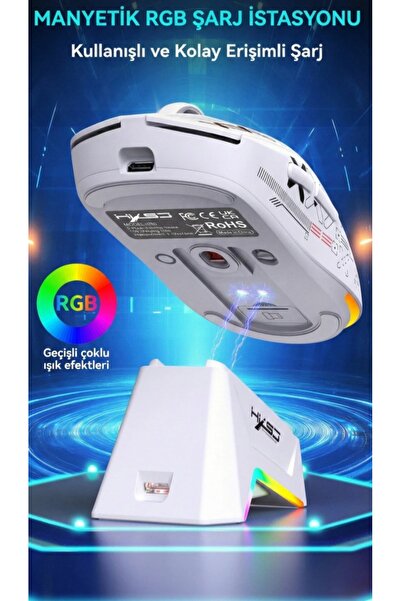 HXSJ T90 Kablosuz 3 Modlu Mouse -650 Mah Batarya - 4800 Fps Özel Baskılı Tasa...