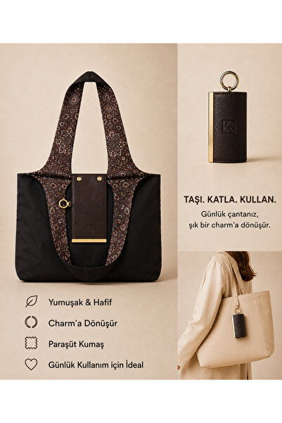 coall charm Foldable Hand and Shoulder Bag with Special Interior Pattern Deta...