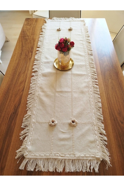 denizli hatırası Runner vintage din in natural autentic, lucrat manual, cu tr...