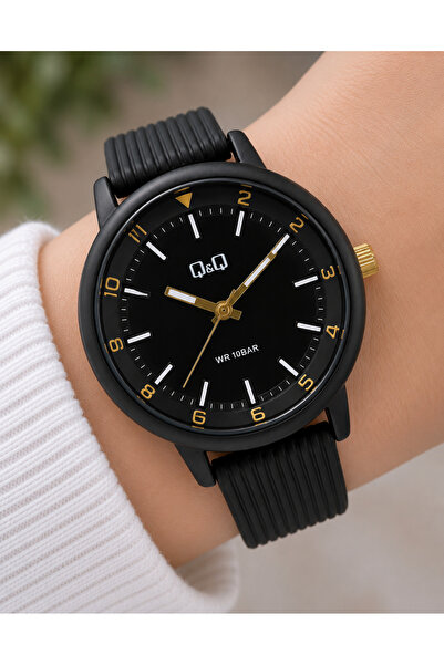 Q&Q 10 Atm Waterproof Silicone Strap Unisex Wristwatch with 2 Years Warranty