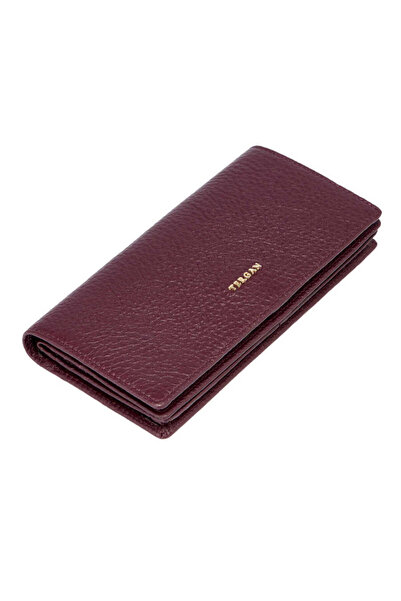 Tergan Claret Red Genuine Leather Women's Wallet - S1Cb00005685-M5D