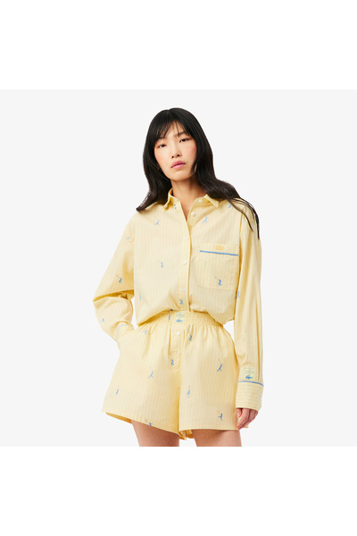Lacoste Oversized Shirt with Jacquard Motifs - CF0586-00-2IA