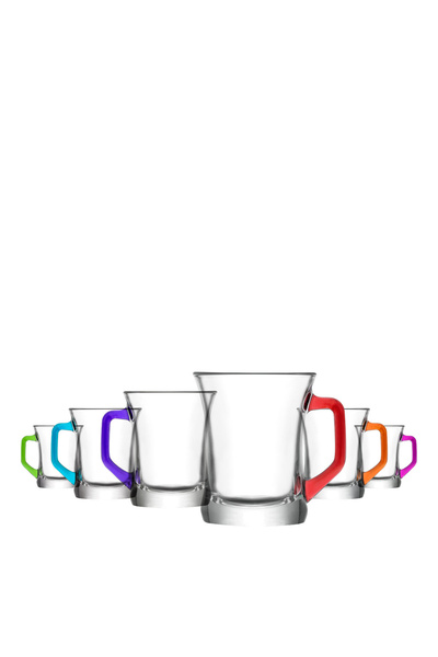 LAV Cană din sticlă Zen Plus pentru 6 persoane, 225 ml, culori mixte, cu mâne...