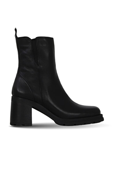 Bueno Shoes Black Leather Women's Heeled Boots 01Wf3604