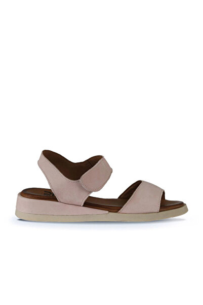 Bueno Shoes Sandale plate pentru femei din nubuc pudră 01wy5100
