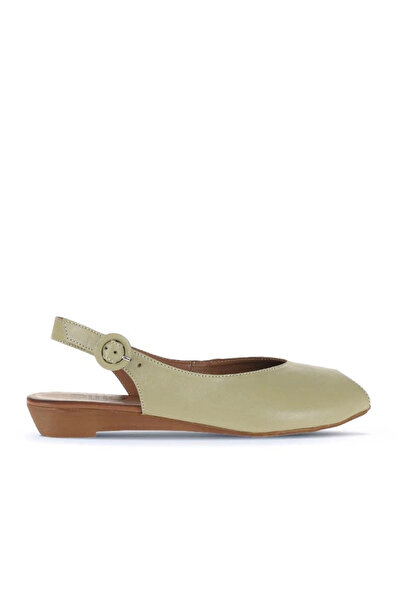 Bueno Shoes Sandale plate de damă din piele kaki 01wa4406
