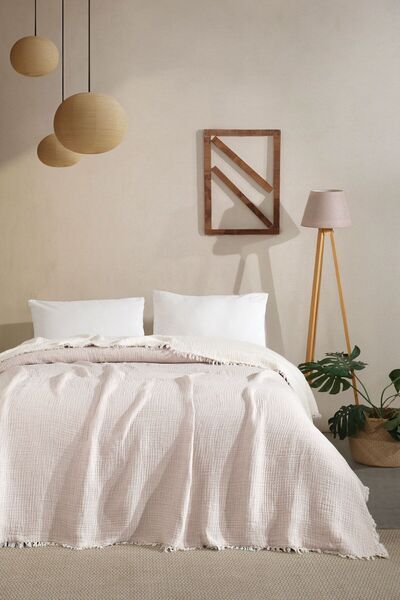 VAROL 5-Layer Double 100% Cotton Muslin Bedspread – 230X240 cm