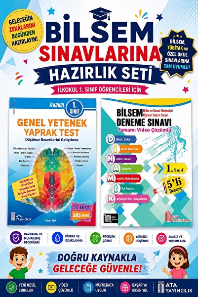 Ata Yayıncılık Ata 1.sınıf Bilsem Sınavlarına Hazırlık Test + 5 Li Deneme Sınavı