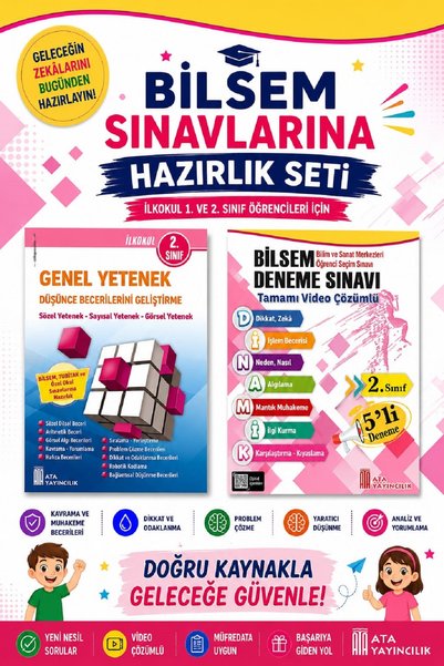 Ata Yayıncılık Ata 2.sınıf Bilsem Sınavlarına Hazırlık +5 Li Deneme Sınavı