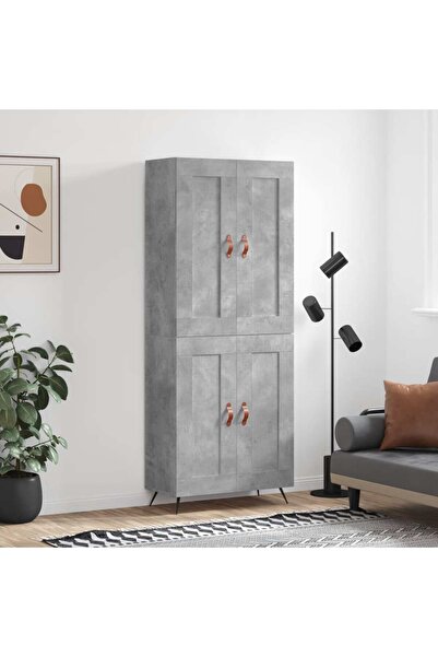 Concept Dulap înalt, gri beton, 69,5x34x180, lemn compozit