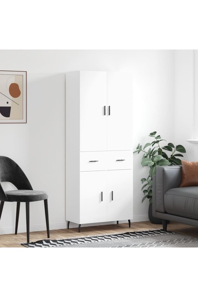 Concept Dulap înalt, alb, 69,5x34x180 cm, lemn compozit
