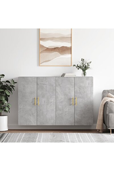 Concept Dulap cu montaj pe perete, 2 buc, gri beton, 69,5x34x90 cm