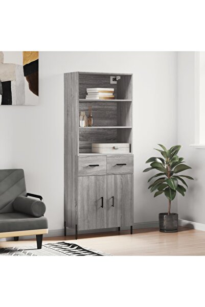 Concept Dulap înalt, gri sonoma, 69,5x34x180 cm, lemn compozit