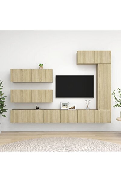 Concept Set de dulapuri TV, 7 piese, stejar sonoma, PAL