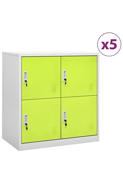 Concept Dulapuri vestiar 5 buc. gri deschis/verde 90x45x92,5 cm oțel