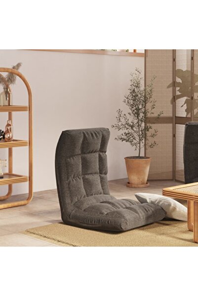 Concept Scaun pliabil de podea, gri închis, textil