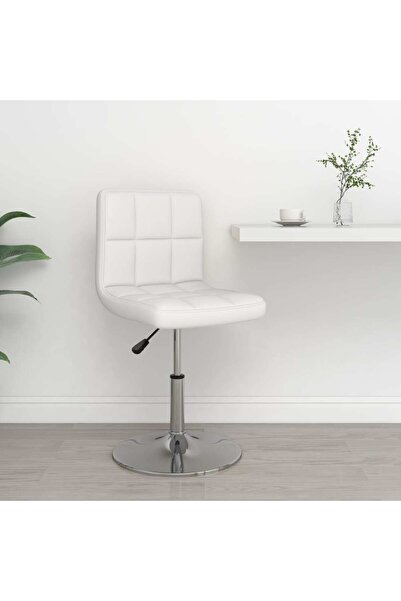 Concept Scaun de bar, alb, piele ecologică