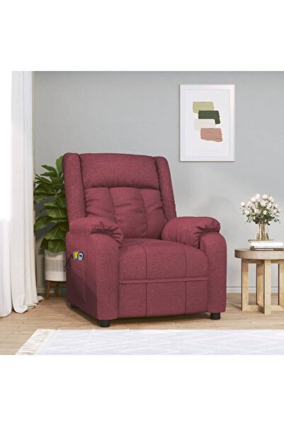 Concept Fotoliu de masaj electric rabatabil, roșu vin, textil