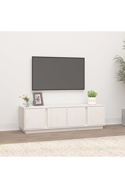 Concept Comodă TV, alb, 140x40x40 cm, lemn masiv de pin