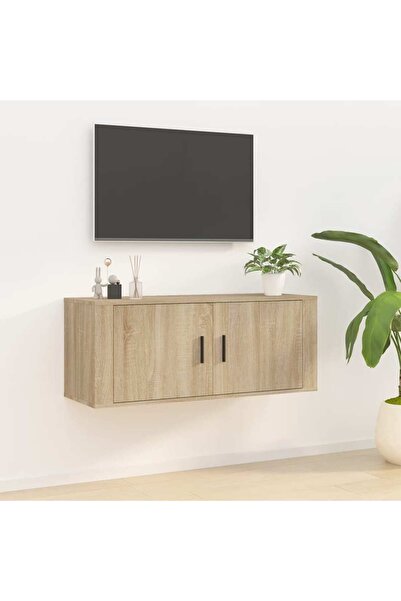 Concept Dulap TV montat pe perete, stejar sonoma, 100x34,5x40 cm