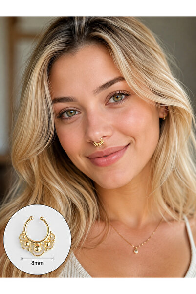 Bylin 925 Ayar Gümüş Sahte Septum /Fake Septum/Fake Piercing (sıkıştırma)