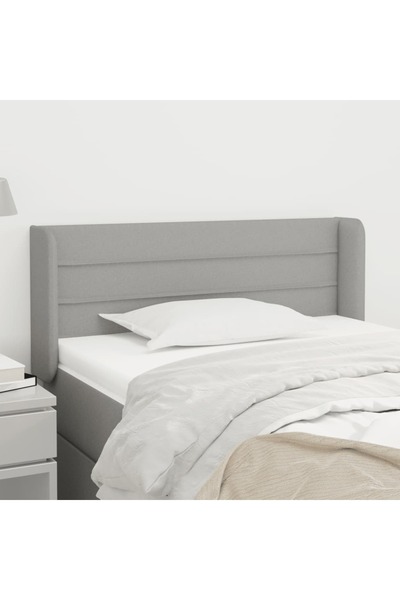 Concept Tăblie de pat cu aripioare gri deschis 83x16x78/88 cm textil