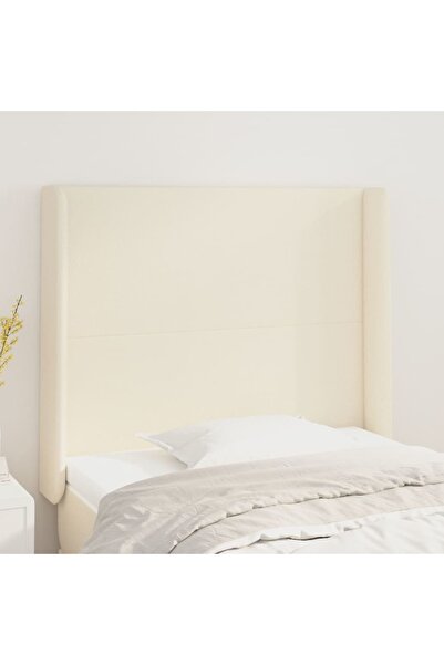Concept Tăblie de pat cu aripioare, crem, 93x16x118/128 cm, piele