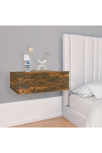 Concept Noptiere plutitoare 2 buc. stejar fumuriu 40x30x15 cm lemn